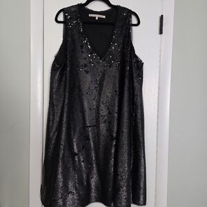 Short overall sequined aline dress